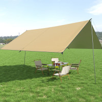 三极 TP2386 户外露营天幕防雨遮阳棚布 3*4.5m 流沙金(银胶布)