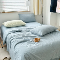 三极 TP2732 织水洗棉大豆空调被夏凉被 150*200cm单被 浅蓝色