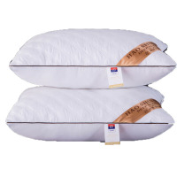 三极 TP2706 酒店家用枕头枕芯羽丝绒软枕 白色边绗缝枕单边 低枕48*74