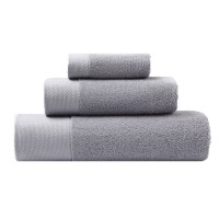 三极 TP1244 酒店家用全棉浴巾刺绣吸水不掉毛 80*160cm 灰色