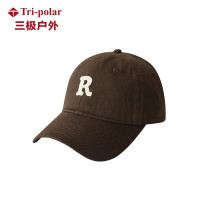 三极 TP6412 帽子男女同款软顶刺绣棉棒球帽 简约休闲鸭舌帽 咖啡色