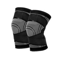 三极 TP3076 户外健身跑步运动针织护膝 黑色 一双 XL