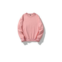 三极 TP6205 男女同款加绒圆领纯色长袖卫衣 粉色 L码