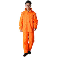 三极 TP1676 双层透气女分体雨衣雨裤套装男带帽加大加厚环卫反光雨衣 橙色 XL