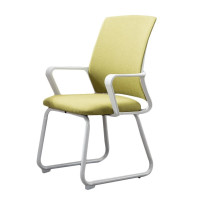 三极 TP1066 办公椅电脑椅会议椅棋牌室麻将椅宿舍寝室凳 白色框架嫩绿 绒布款 47*53*90cm