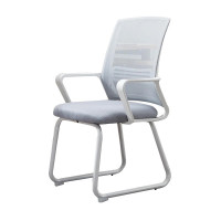三极 TP1066 办公椅电脑椅会议椅棋牌室麻将椅宿舍寝室凳 白色框架银白色 47*53*90cm
