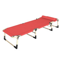 三极 TP1019 折叠床室内商务办公休闲单人办公室加宽午睡床 橘红色 193*63*30cm