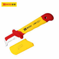 波斯(BOSI)VDE绝缘护套式钩镰型电缆刀电工刀剥线刀 185MM BS600209