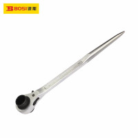 波斯(BOSI)尖尾棘轮扳手双口快速双向套筒两用刺轮工具 19×24MM BS361924