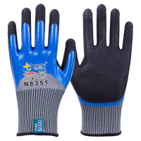 星宇 金刚丝纱防切割丁腈磨砂手套 N8351 L 120副一箱