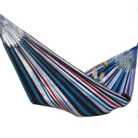 三极 TP1105 背包款帆布棉双人吊床 彩蓝条纹 220*160cm