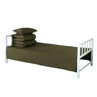 三极 TP2826 宿舍单人军绿色全棉40纱支六件套(床单+被套+枕套+热熔棉被芯+热熔棉褥子芯+枕芯)