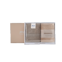 洁玉(Jeyu) 超柔赛络毛巾双条装礼盒TG19-03B棕色+灰色