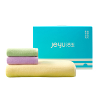洁玉(Jeyu)愈.云上彩虹三套巾礼盒C款DSJ-2303多功能巾*1条(松花黄)+ 轻柔款毛巾*2条(橄榄石绿+木槿)