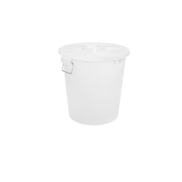 舒蔻(Supercloud) 大号塑料圆形大容量水桶酒店厨房工业环卫物业垃圾桶 带盖65升白色