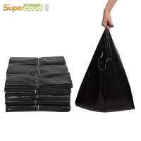 舒蔻(Supercloud) 物业垃圾袋手提 33*52cm*35只 2丝特大号加厚黑色