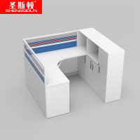 圣斯顿S-SF1815GW单人屏风工位含侧柜活动柜1800*1500*1200mm(套)白+蓝