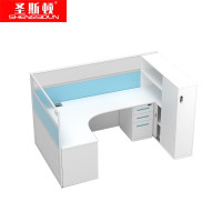 圣斯顿S-GD2350屏风卡座办公桌含折叠床1400*2350*1350mm(单位:套)白+蓝