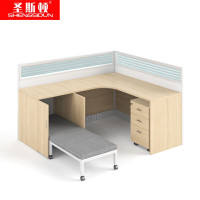 圣斯顿S-AH1816屏风卡座职员办公桌含折叠床1800*1600*1200mm(张)枫木色