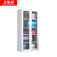 圣斯顿 SDC-0104-WT钢制通玻五层文件柜灰白色1850*900*400mm(拆装)(台)
