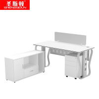 圣斯顿 S-HB166708办公桌含侧柜钢制活动柜1600*600*750mm(套)白色