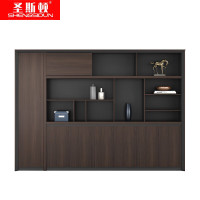 圣斯顿 S-GB2869板式文件柜书柜资料柜2800*400*2000mm(组)黑橡+铁灰