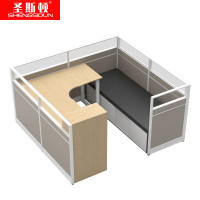 圣斯顿 S-HB2220DT简约板式工位带床柜更衣柜2200*2000*1200mm(套)樱桃木纹+冰河灰