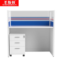 圣斯顿 Z-CJ12060-12C 1200*600*1200mm 屏风工位含木制活动柜(张)蓝/白