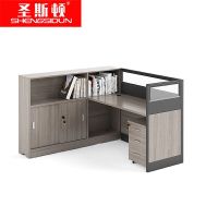 圣斯顿 AH-1616屏风工位含侧柜活动柜1600*1600*1100mm(套)深胡桃色