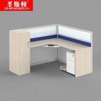 圣斯顿S-HN181612职员桌办公位含更衣柜活动柜1800*1600*1200mm(套)蓝+白