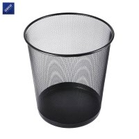 安居先森 an2403161 圆形金属网面垃圾桶大号纸篓1个黑色