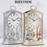 RHYTHM 日本丽声座钟时尚现代简约水晶摆动创意客厅卧室床头 4RP796WR18
