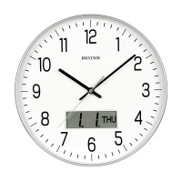 丽声(RHYTHM) 挂钟客厅现代简约星期日历显示电子石英钟挂墙家用时钟 CFG723NR19