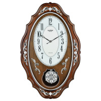 丽声(RHYTHM) 日本客厅卧室实木挂钟创意时尚复古石英钟壁挂钟表 CMJ462CR06