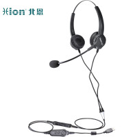 北恩(HION) 双耳耳机FOR630D+B7 呼叫中心话务耳机 USB接口+音量调节