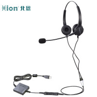 北恩(HION) 双耳耳机FOR630D+B9 呼叫中心话务耳机 USB接口+主动降噪/音量调节(B9)