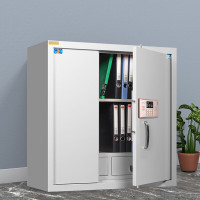 虎牌 保密柜档案柜资料柜单节带屉密码锁保险柜办公柜文件柜91厘米 灰色