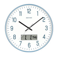 丽声(RHYTHM) 挂钟客厅现代简约星期日历显示电子石英钟 挂墙家用时钟 CFG723NR04