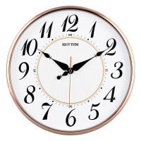 RHYTHM 丽声钟表客厅卧室办公室家用创意时尚圆形现代简约石英壁挂钟 CMG465 CMG465BR13