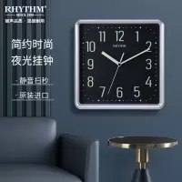 丽声(RHYTHM)挂钟时尚简约钟表夜光挂表客厅表挂墙25.5cm银色 CMG598NR19