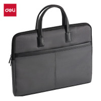 得力 DP099 质感拼接经典商务公文包 灰色