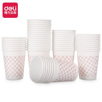 得力(deli)250ml(9盎司)加厚一次性杯子 9570 圆形 50 棕色