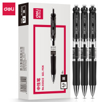得力(deli)中性笔签字笔S01 书写用笔类用具 0.5mm 黑色 12支