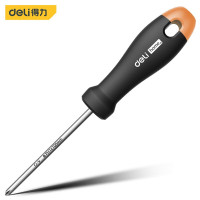 得力(deli)3把装铬钒钢十字螺丝批维修工具超硬改锥小起子大全 PH1x100mm十字螺丝批(橙)HT1205C