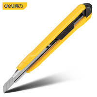 得力(deli)9mmSK4塑柄美工刀60°角银刃(黄) DL009B