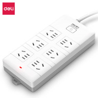 得力(deli)18168-10 插座_6组_10米_PVC袋装(白)(只)