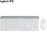 罗技(Logitech)无线键鼠套装 超薄 白色 MK470