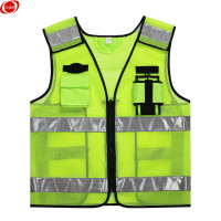 谋福 CNMF交通警示路政运政执勤马甲 反光背心马甲反光安全服安全背心 (热熔鱼网布马甲) 2XL 8236