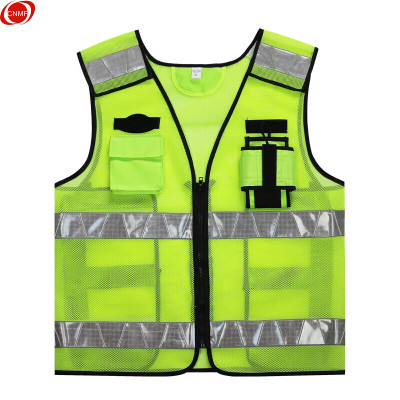 谋福 CNMF交通警示路政运政执勤马甲 反光背心马甲反光安全服安全背心 (热熔鱼网布马甲) 2XL 8236