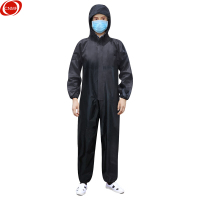 谋福CNMF 多功能连体防护服防尘服防雨服防雨防水雨衣带帽工作服打磨工业农药喷防护服 黑色XL-175 8020